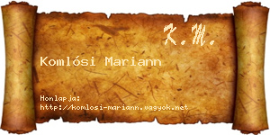 Komlósi Mariann névjegykártya