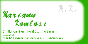 mariann komlosi business card